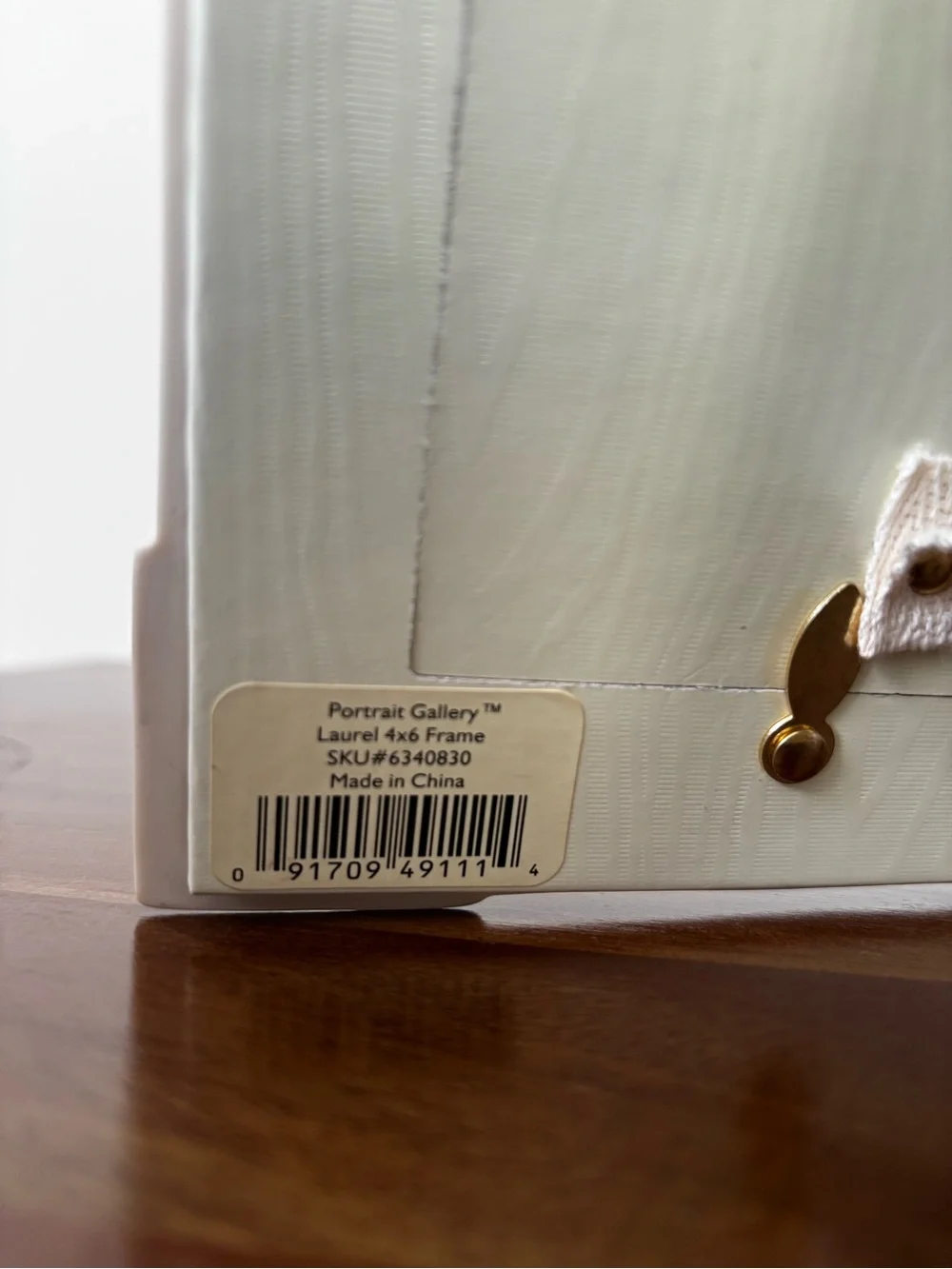 Lenox White Ceramic Picture Frame with Gold Accent